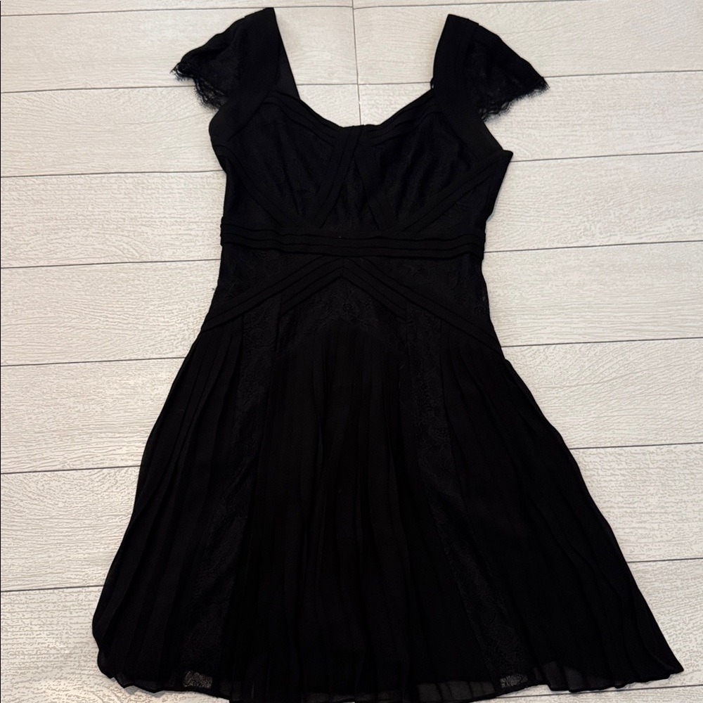 BCBGMAXAZRIA Black Lace & Pleated Mini Cocktail Dress
Sz4 | Elegant + Flattering - Picture 2 of 7